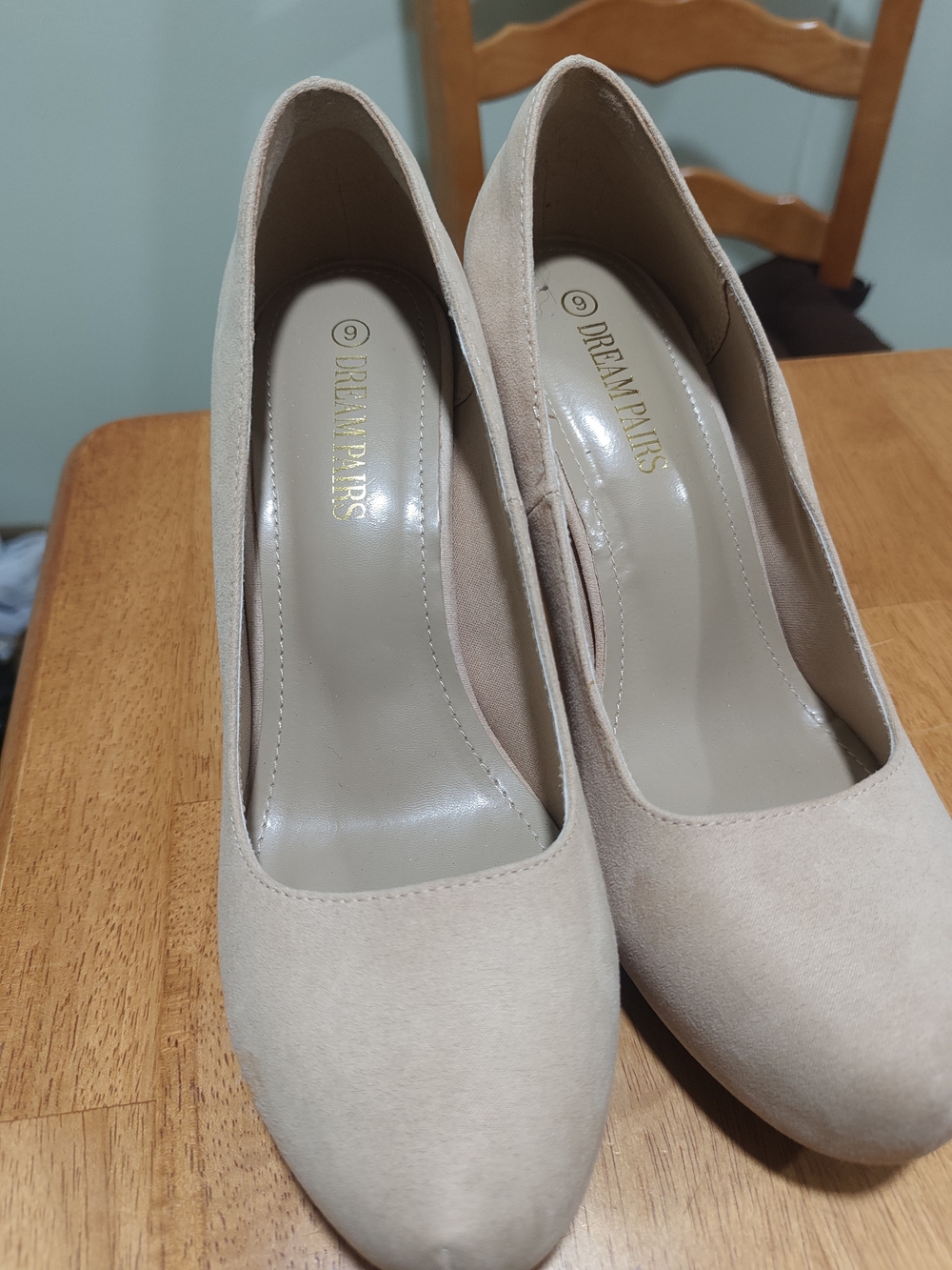 Dream Pairs Women's Nude Suede Pumps